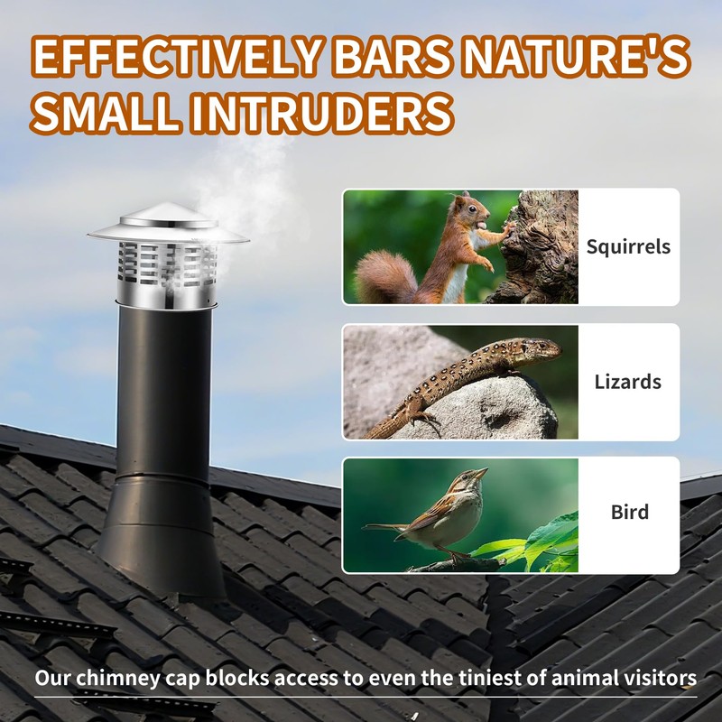 YAQAERIO 6 InchRound Chimney Cap – 304 Stainless Steel Vent