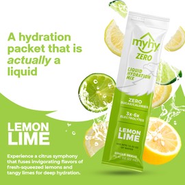MyHy ZERO Liquid Hydration Packets - Electrolyte Drink Mix Packets, Liquid Hydrating Packets with Electrolytes for Pregnancy Hydration, Fitness, Bachelor & Bachelorette Party, Lemon Lime, 5 Count