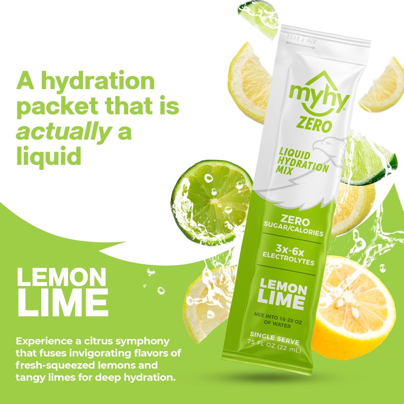 MyHy ZERO Liquid Hydration Packets - Electrolyte Drink Mix Packets,