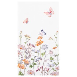 100Pcs Floral Guest Napkins Disposable Butterfly Flower Paper Napkins Wildflower Garden Blossom Hand Towels for Spring Wedding Anniversary Bridal Baby Shower Tea Party Table Decor