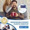 Boen 1200 Pieces 2x2 Double Pocket Coin Flip Clear Safe