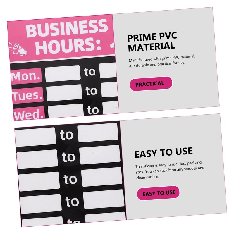 OHPHCALL Business Hours Sign Store Opening Hours Sign Stickers for