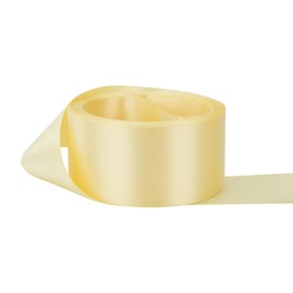 Ribbon Bazaar Double Faced Satin - Premium Gloss Finish - 100% Polyester Ribbon for Gift Wrapping, Crafts, Scrapbooking, Hair Bow, Decorating & More - 3/8" Buttercup 50yd