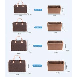 Lckaey Purse Inserts for Speedy 30 Organizer Insert, for monogram bag, HandBag protective insert​Tote Bag and hand bag protector, organizer insert 1083Coffee-L