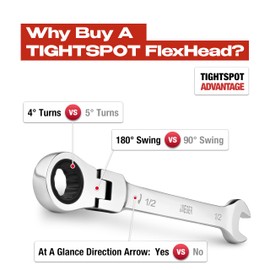 Jaeger 16pc IN/SAE Flex Head TIGHTSPOT Ratcheting Combination Wrench Set With Lock-In Rack - Inch Flexhead MASTER SET With Flexible Ratchet Speed Wrenches And A Lock-In Rack Case