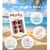 Morily Solid Burgundy Press on Toenails for Women, 24 Pcs