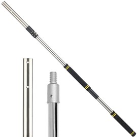 Greeily Pool Extension Pole, 3-11.8Ft Pool Poles for Cleaning Heavy Duty Skimmer Net Brushes Vacuum Head Adjustable Thickened Stainless Steel Material Sturdy and Durable