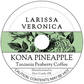 Kona Pineapple Tanzania Peaberry Coffee (Single Serve K-Cup Pods) (Gourmet, Naturally Flavored, Whole Coffee Beans) (12 pods, ZIN: 576689) - 3 Pack