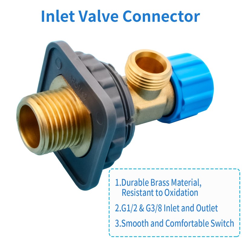 Lychee Light Concealed Cistern Angle Stop Valve, 3/8 Inch, Compatible