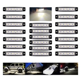 SZSSXPL 20 Pcs Rock Lights White Strip Lights Wheel Fender Well Underglow Led Lights for Cars Exterior Side Marker for Truck Golf Cart Wrangler RV RV SUV Offroad