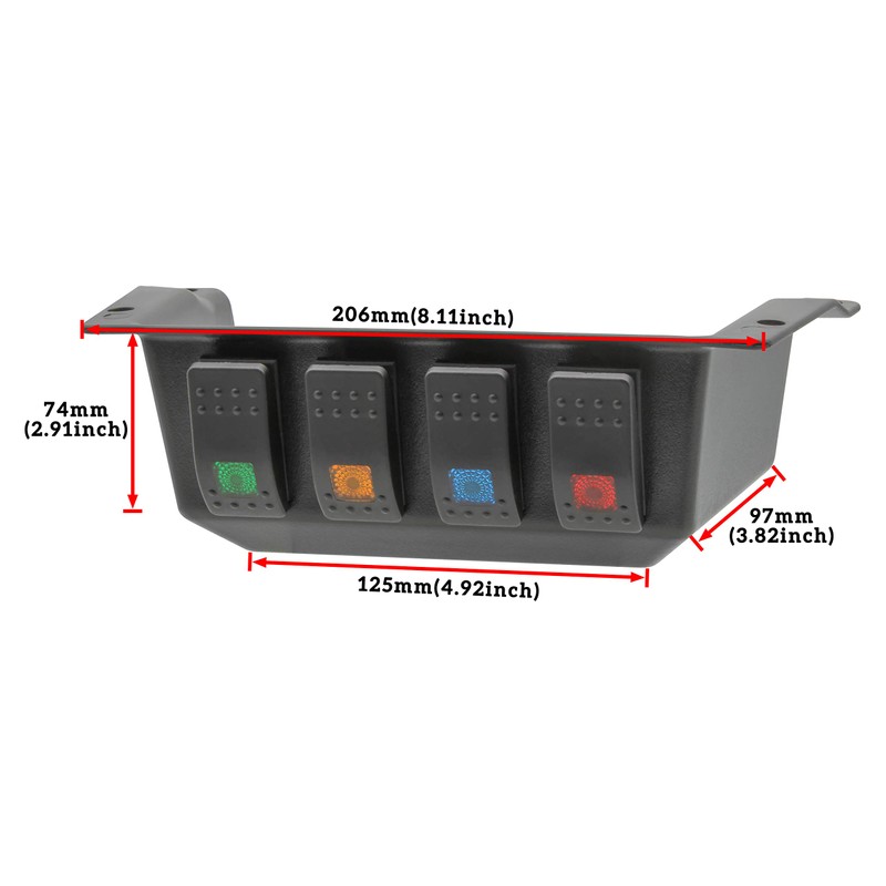 SAUTVS Switch Panel for Polaris RZR XP 1000 14-18, Under