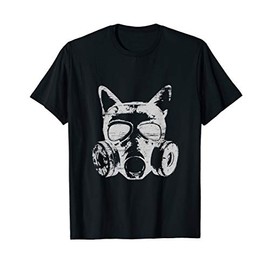 Dog with Gas Mask Preppers Gift Post Apocalyptic Soldier Dog T-Shirt