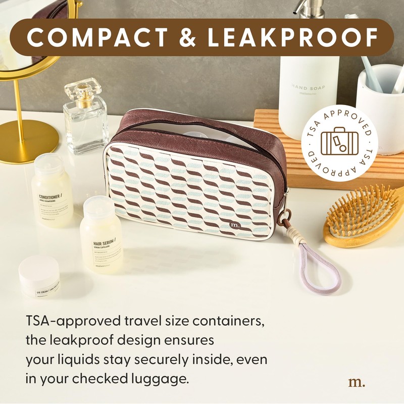 MAISONOVO Travel Bottles for Toiletries, TSA Approved, Leak Proof Refillable,