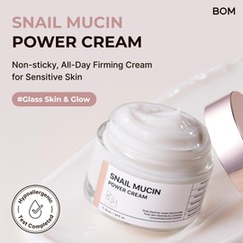 BOM Snail Mucin Power Cream – Koreanische Gesichtscreme mit Schneckenschleim, Dreifach-Kollagen & Ceramiden, Repariert, Nährt & Stärkt die Barriere, Intensive Pflege, Geschmeidige Haut | K-Beauty 50g