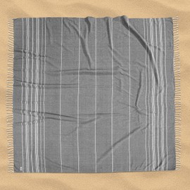 LANE LINEN Beach Blanket – Sand-Free, Extra-Large Picnic Mat, Quick-Dry, Pre-Washed Design (82"x82"), Beach Essentials for Family Picnics and Poolside Relaxation, Machine Washable – Smoky Black