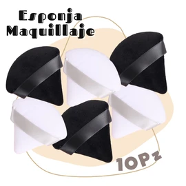 Set Esponjas Puffs Blender Polvo Triángulo Maquillaje - (10 piezas) Esponja de maquillaje facial para maquillaje facial, suave, para polvo suelto, seco y húmedo, herramienta cosmética de doble uso (PAQ 3)
