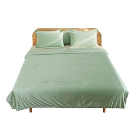 LaffyLo Cooling Comforter Full XL Size, Cooling Blanket for Hot Sleepers, Silky-Soft Feel & Cool Fiber All-Season Comfort, Double-Sided Cold Blanket for Night Sweats, 78" x 87", Silk Sage Green