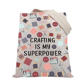 PLITI Crafter Gift Craft Lover Bag Sewing Lover Gift Crafting Is My Superpower Crafting Designer Tote Bag (Power crafting TGU)