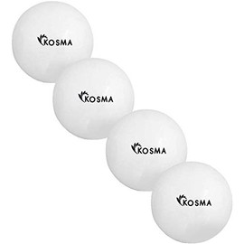 Kosma Set of 4 Smooth Hockey Balls | Outdoor Sports Practice Training Balls - White