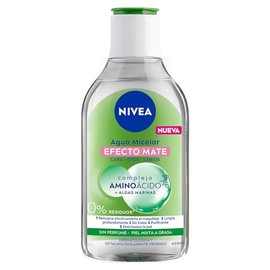 NIVEA Agua Micelar Efecto Mate (400 ml) - Fórmula Vegana con Complejo Aminoácido que Remueve Maquillaje a Prueba de Agua, Limpia y Refresca la Piel - Para Piel Mixta-Grasa