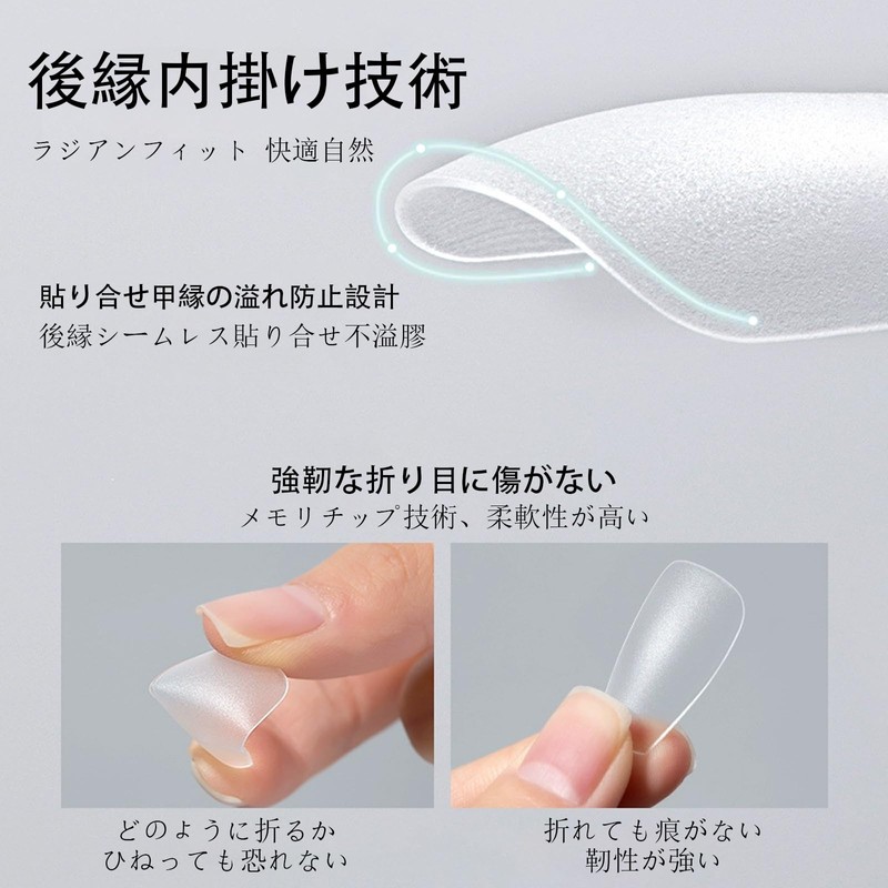 LUYING Nail Tips, Ultra Thin, 300 Pieces, Short, Clear, Sanding,