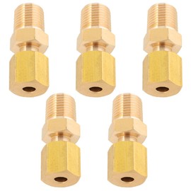 LTWFITTING Brass 3/16-Inch OD x 1/8-Inch Male NPT Compression Connector Fitting(Pack of 5)