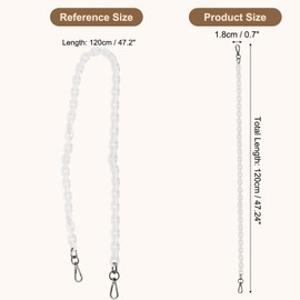 PATIKIL Acrylic Purse Strap, 47 Inch Acrylic Chain Purse Strap Replacement Luxury Handbag Chain Handle Straps for DIY Craft Handbags Shoulder Bag Crossbody, White