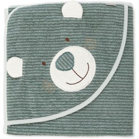 Sterntaler Ben Bear Hooded Bath Towel, Age 0 Months +, 100 x 100 cm, Medium Green