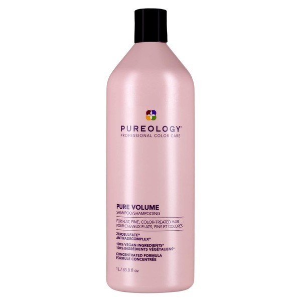 Pureology Pure Volume Shampoo | For Flat, Fine, Color-Treated Hair | Adds Lightweight Volume | Sulfate-Free | Vegan | Updated Packaging | 33.8 Fl. Oz. |