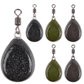 6Pcs Carp Fishing Weights Sinkers 2OZ Coated Flat Pear Sinker Weight Swivels Carp Coarse Fishing Gear Tackle