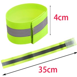 syiyunran Reflektorband Leuchtarmbänder Reflektor Laufen Zubehör - Fluoreszierend Gelb, 4 Stück, Reflektierendes Band, Reflektierender Streifen Elastisches, Ideal zum Laufen und Radfahren Nacht