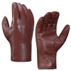 Harssidanzar Leather Gloves for Men, Winter 100% Rabbit Fur Lined