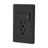 Volteck PA-APCO-L3N, Placa armada negra 1 interruptor sencillo y 2