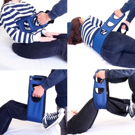 PEPE Mobility Transfer Belt for Seniors, Transfer Aid with 6 Handles for Wheelchair and Bed, Care Belt for Mobilising Patients up to 135 kg, Transfer Aid for Disabled Walking Handicapped, Black