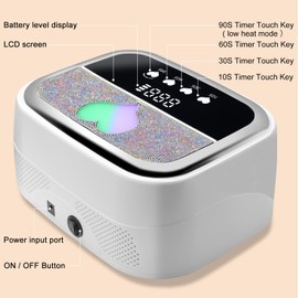 Cordless UV LED Nail Lamp for Gel Polish, Rechargeable Gel Nail Dryer with UV Gloves, UV Nail Light with 4 Timer Setting and Auto Sensor, Professional Fast Curing Lamp for Salon & Home (White)