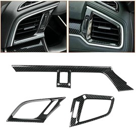KACEPAR Center Console Side Air Outlet Vent Trim, Front Side Air Condition Vent Outlet Cover Trim, Compatible with Honda Civic Sedan 10th 2016-2021 - Chrome
