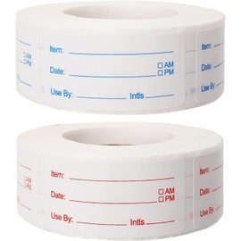 1000 Pieces Removable Food Labels, 1 x 2 Inch Date Stickers for Freezer, Refrigerator Food Containers - Easy to Write On(1000PCS)