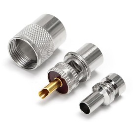 Facaimao PL259 Coax Connectors, PL-259 UHF Male Solder Connector Plug with Reducer for LMR195 50-3-7 RG142 RG58 RG213 RG8U Compatible with ham Radio Antennas (2-Pack)