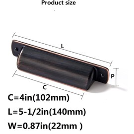 khtumeware 10 Pack 4"(102mm) Cup Drawer Pulls Oil Rubbed Bronze Cabinet Pulls Kitchen Hardware Bin Cup Cabinet Handles Drawer Handles Knobs.