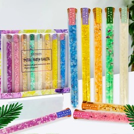 Relax Bath Salts- 8 Pack Epsom Salts for Soaking, Aromatherapy Bath Spa Set, Skin Softening, Muscle & Stress Relief, Exfoliating Dead Sea Salt, 1oz Each