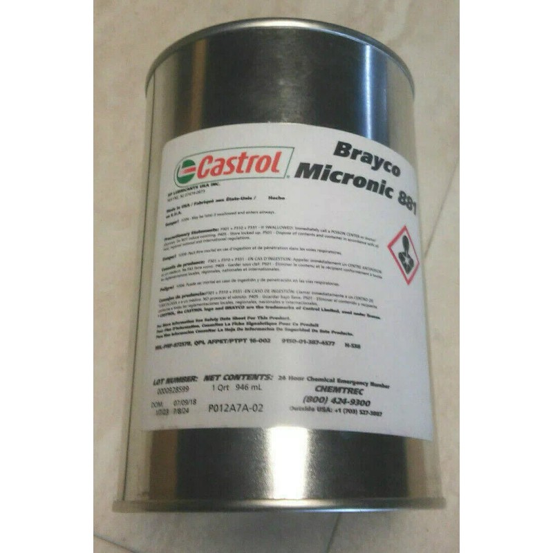Castrol Brayco 1 Quart of Castrol Brayco Micronic 881 Hydraulic