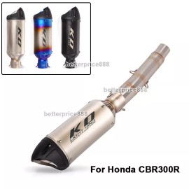 Unbranded For Honda CBR300R CB300F Slip on Mid Exhaust Pipe Muffler Tail Escape Steel