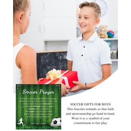 GBTBYS Soccer Gifts, Soccer Cross Bracelets Accessories Stuff for Son Grandson Friend Gift Ideas Black