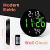 Digital Wall Clock with Large LED Display, 5-Brightness, Temperature, Low-Reflectivity,