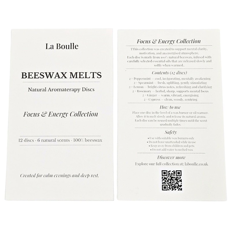 La Boulle Focus & Energy Beeswax Wax Melts – 12