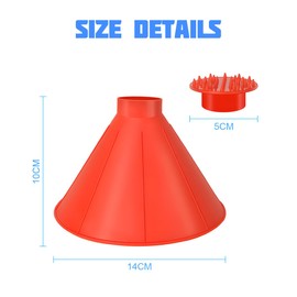 JNNJ 2 Pieces Round Ice Scraper, Windscreen Snow Remover, Car Window Glass Cleaning Tool, Cone De-Icer Tool, for Snow Removal (Red)