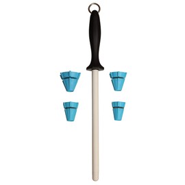 Wedgek HXT Ceramic Thick Sharpening Rod and Angle Guides, 11-Inch Shatter Resistant, White 1500 Grit