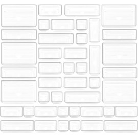 44 PCS Clear Plastic Drawer Organizers Set, 4 Size Versatile Bathroom and Vanity Organizer Trays, Cosmetic Display Cases for Makeup, Jewelries, Bedroom，Kitchen Utensils and Office