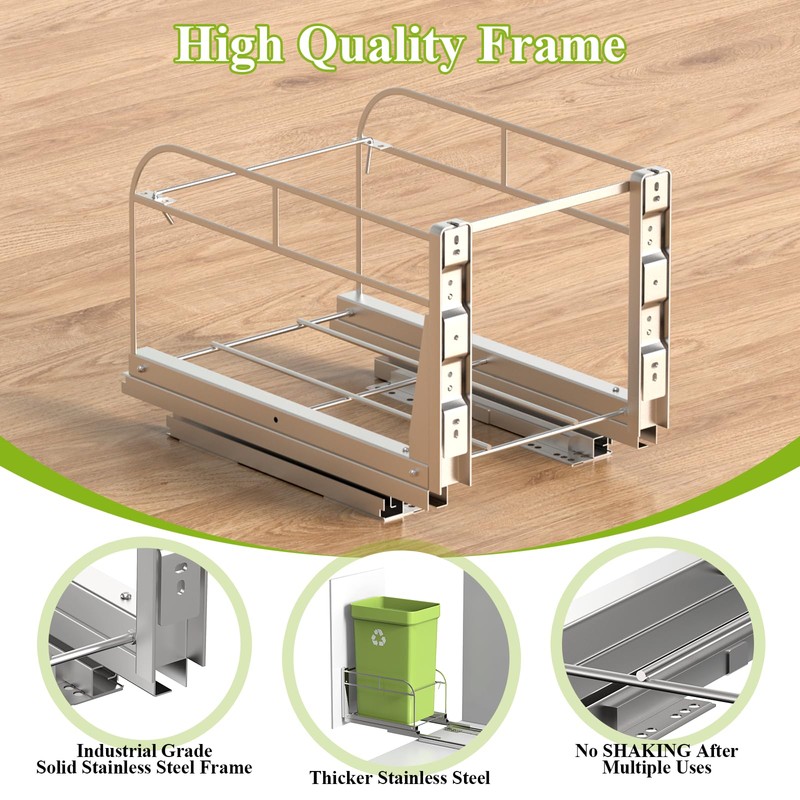 Rocfinity Pull Out Trash Can Under Cabinet Shelf, Under Cabinet