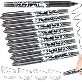 8 Erasable Pens Black Eraser Pen, Rub Out Pens with Rubbers on the End, Erasable Pen with Eraser, Erasable Gel Pens that Rub Out,Gel Ink Eraser Pens for Kids Adults Writing Stationary School Supplies